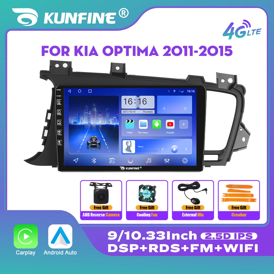 10,33 palcový automobilový rádio pre Kia Optima K5 2011-2015 2Din Android Octa Core Car Stereo DVD GPS navigačný hráč QLED CARPLAY CARPLAY