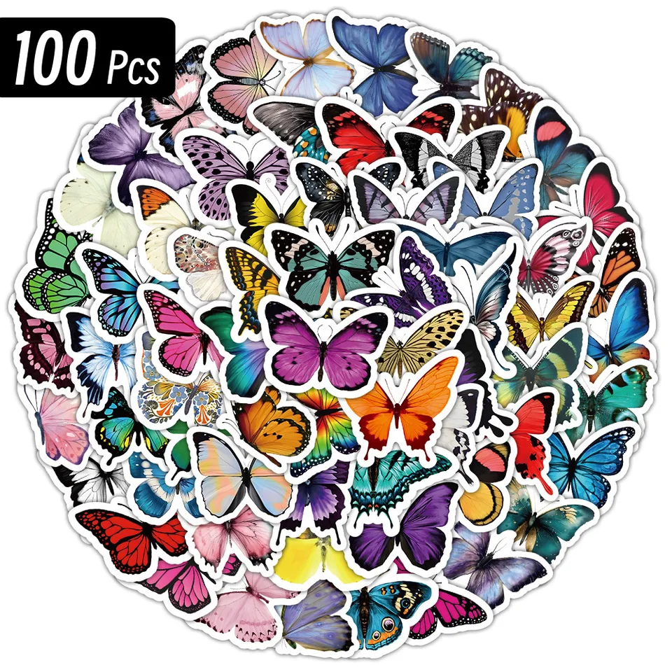 10/50/100 pcs motýľový hmyz karikatúry roztomilé obtisky hračky na gitar