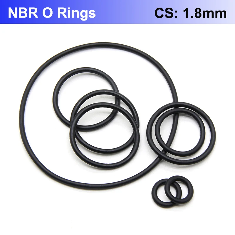 10/50/100 pcs NBR O hrúbka krúžku CS 1,8 mm ID 1,8 ~ 71 mm nitril gumy Round O Typ OLE OLEPORE OIL TESIENKY Otesnenie podložky