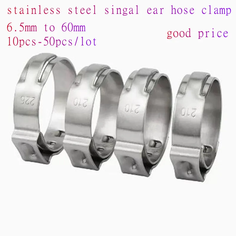 10-50ks 304 nehrdzavejúca oceľ SETPLESS 5,6 mm až 60 mm s jedným ušným hadicami SS304 Mini Clips One Ear Potrubné svorky