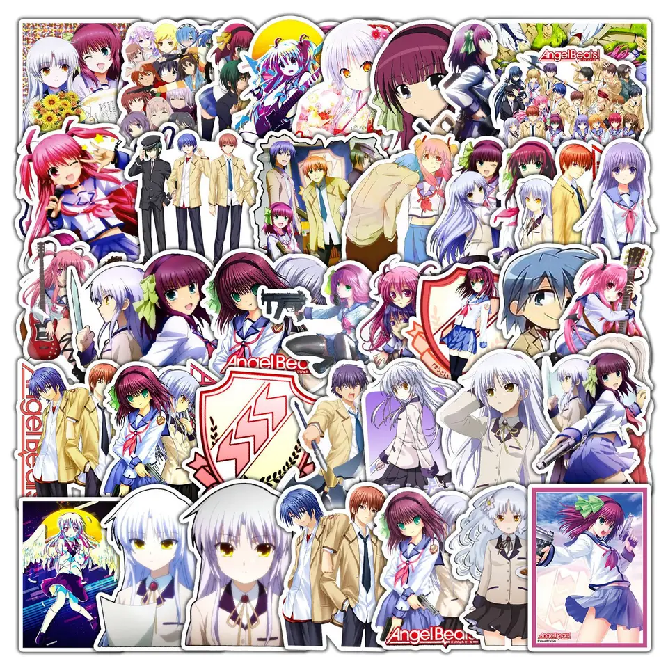 10/50ks anjel Angel Beats Cartoon Graffiti anime nálepky pre laptop telefón gitarový skateboard vodný pohár vodotesná hračka Dekorácie