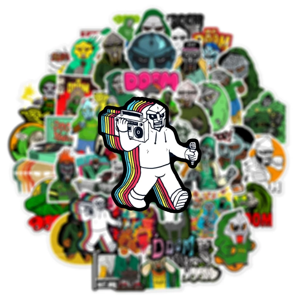 10/50ks hip hopový rapper mf doom nálepky spevák fanúšik darček pre domácich majstrov dekorácie Pohár batožinového zápisu na laptop helment gitarový nálepka
