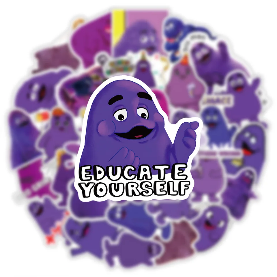 10/50ks Horor Purple Monster Grimace Stickers Graffiti Hračky prenosný telefón Phone Motorcycle Helma skateboard nálepky na nálepku automobilov