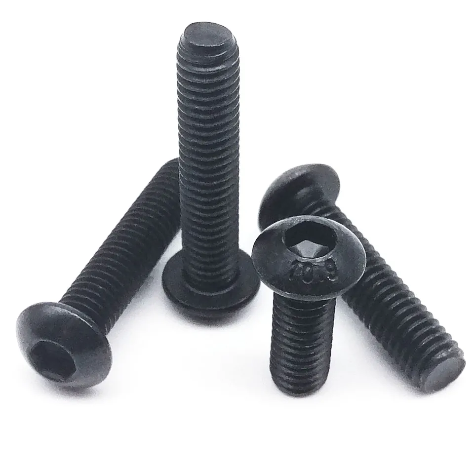 10/50ks M1,6 m2 m2.5 m3 m4 m6 m8 M8 Black Grade 10.9 Oceľový izo7380 šesťuholníkovej šesťhrannej soketovej huby gombíky huby Allen skrutka skrutka skrutky