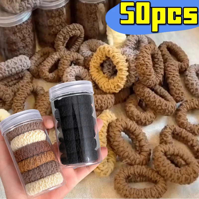 10/50ks Nová kórejská žena Veľká elegantná elastická vlasová kapela Vlasá s pevnou farbou Scrunchies Vlasy Vlasy Dámy