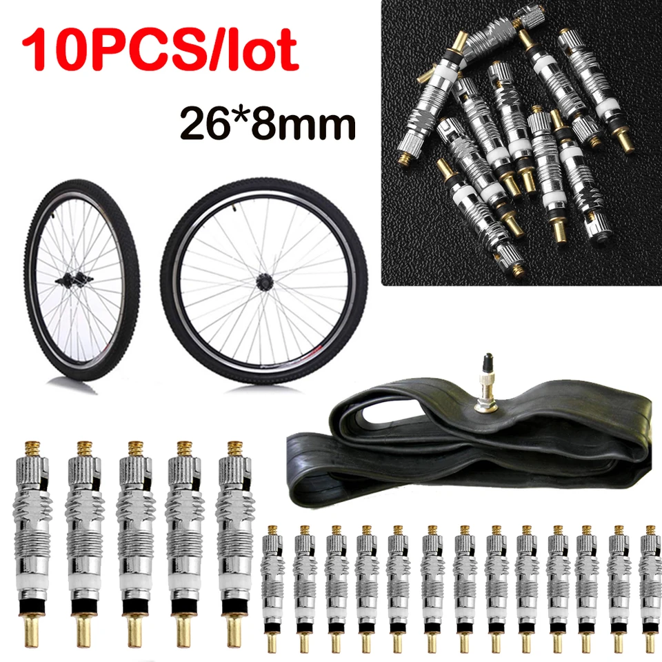10-50ks odnímateľné prestateľné bicykelový ventil na bicykel Výmena mosadze CNC FV MTB Road Bike Tire Tise Service Parts Opravy náradia