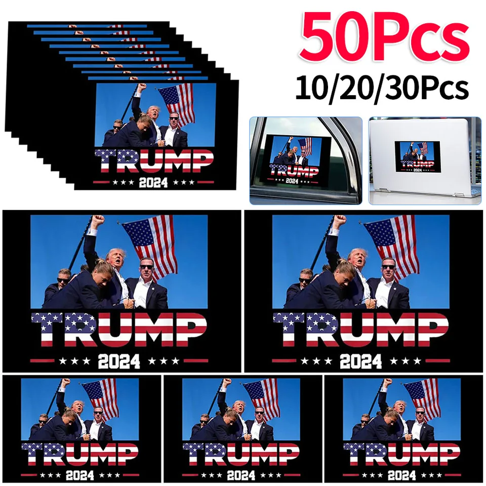 10-50ks Trump prežil boj proti silné nálepky na autá Trump 2024 Vinyl Stickers Trump prežil nálepky na výstrely pre notebook