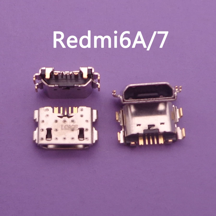 10-50ks / veľa USB Charger Socket Jack Port zástrčka pre Xiaomi Mi Play / A2 Lite / Redmi 6a 7 / Redmi 6 Pro Connector nabíjania Dock Connector