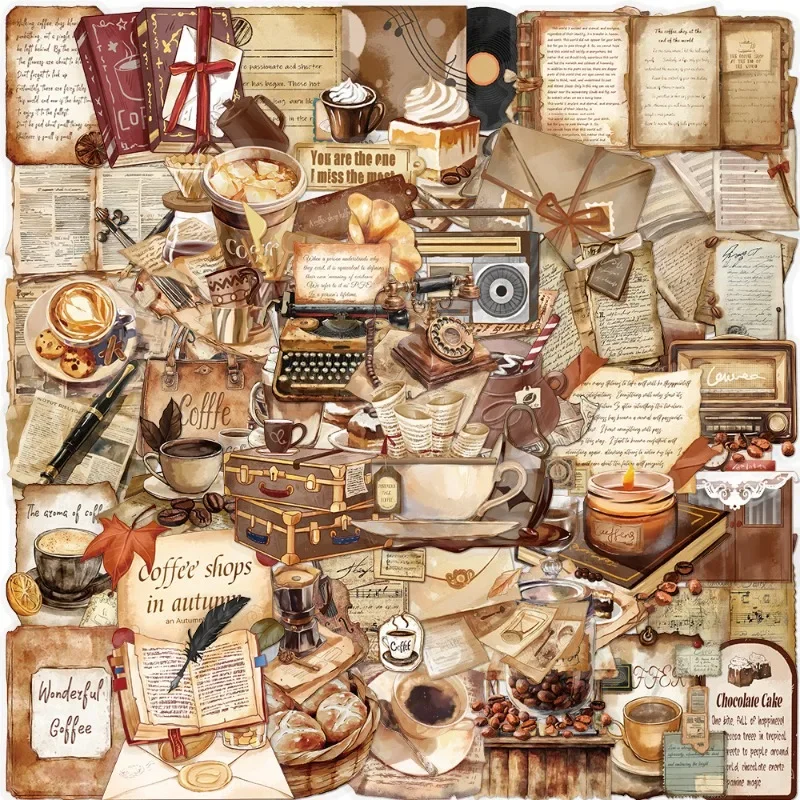 10/50ks Vintage Rooftop Coffee Stumpers Set Scrapbooking Stickers for Planner DIY Crafts Photo album Hračky