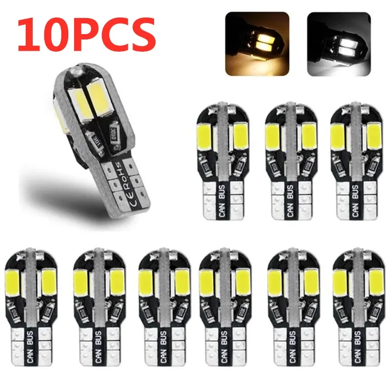 10/6/2ks LED auta Interiérový žiarovka Canbus Chyba bezplatná T10 biela 5730 8SMD LED 12V bokom auta Svetlo biela lampa automatické žiarovky