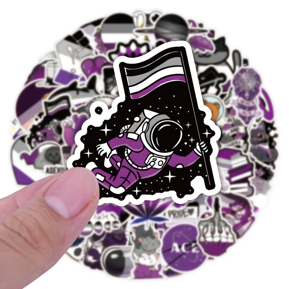 10/60ks karikatúra Komunita Nonsexualita asexualita asexuálna pýcha nálepky hračky DIY Skateboard Phone Pet Decal Sticker