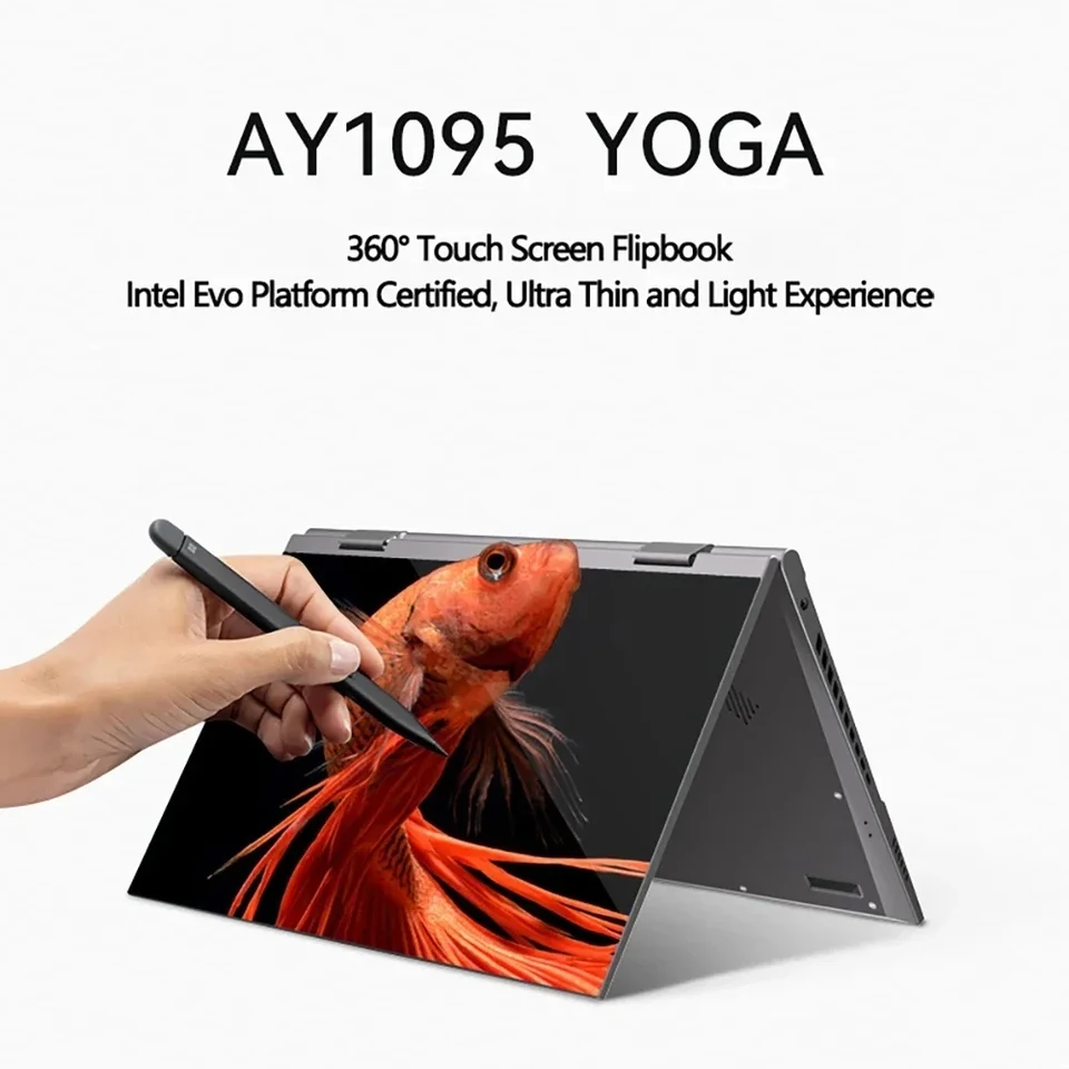 10,9 palca mini notebook Intel N95 Yoga Touch obrazovky 16 GB DDR5 2TB SSD HD CAMERA BEKLIT Klávesnica 360 ° Pohybový protovateľný laptop tableta