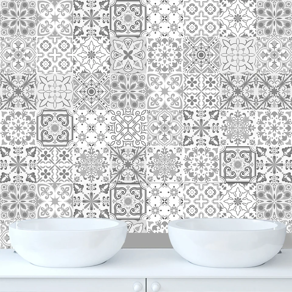 10 cm/15cm/20cm/30 cm prevody nástenných dlaždíc pre prevody na prenosy pre kuchynské podlahy schody DIY nástenná maľba Self-pasívne vodotesná vinylová stena Paster