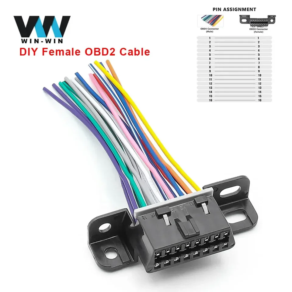 10 cm DIY 16PIN J1962 OBD2 Rozšírovací kábel pre VW/Toyota/Honda ženský automobilový automobil Diagnostický automatický nástroj OBD 2 CONTOKER