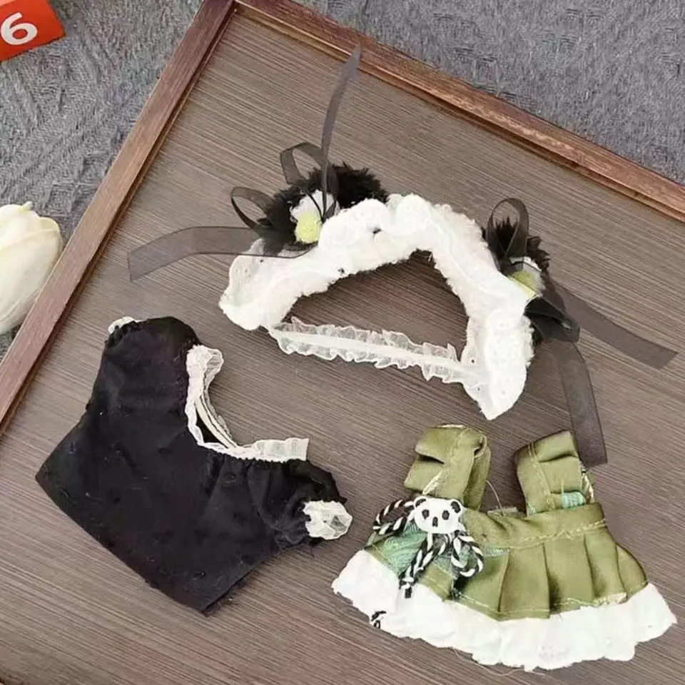 10 cm Doll Celkovo oblek mini oblečenie obleky športovej neformálnej karikatúry plyšová kombinéza 10 cm bavlnená bábika Tričko č.