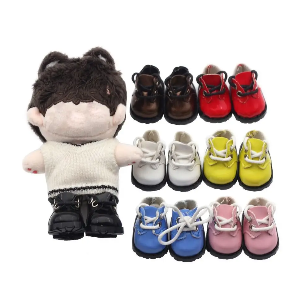 10 cm topánky pre bábiky Roztomilé cukrovinky Candy Round Toe Boot s kravatou pre idol bábiky doplnky bavlnené hračky na výmenu hračiek na výmenu hračiek