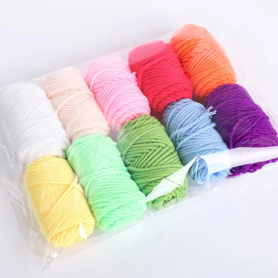10 farieb vlnené priadzy vlnené rolky DIY poke punch ihlové vyšívanie pre štartérové ​​remeselné náradie sada ručne vyrábaná tkaná vlna náradie