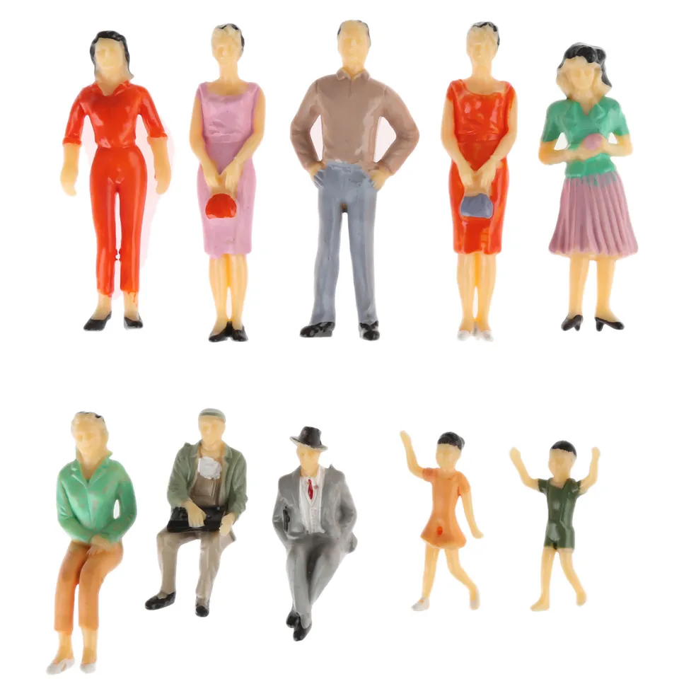 10 ks 1:25 Multicolor Model People Miniatúrne obrázky Architektonické modely Model ľudského stupňa Model ABS plastové národy 76 mm 2,99 palca