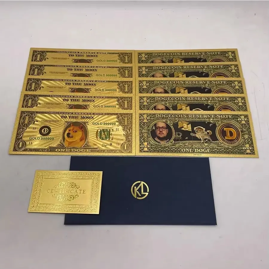 10 ks/1set Crypto Coin Doge Doge Dogecoin Coin Killer Shiba Inu Coin (Shib) Zlatý bankový film pre pamätnú zbierku suvenírov