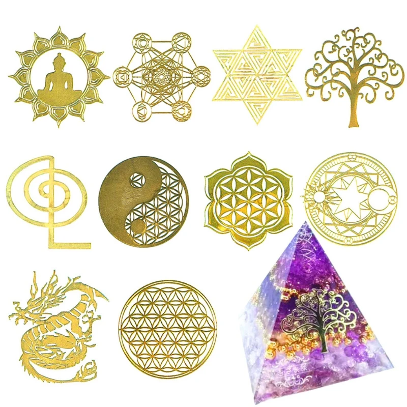 10 ks DIY 7 Čakra medená energetická veža Orgonit Orgonit STRUET kvetina životný strom pyramídový dekor epoxidové živice náplne živice remeslá