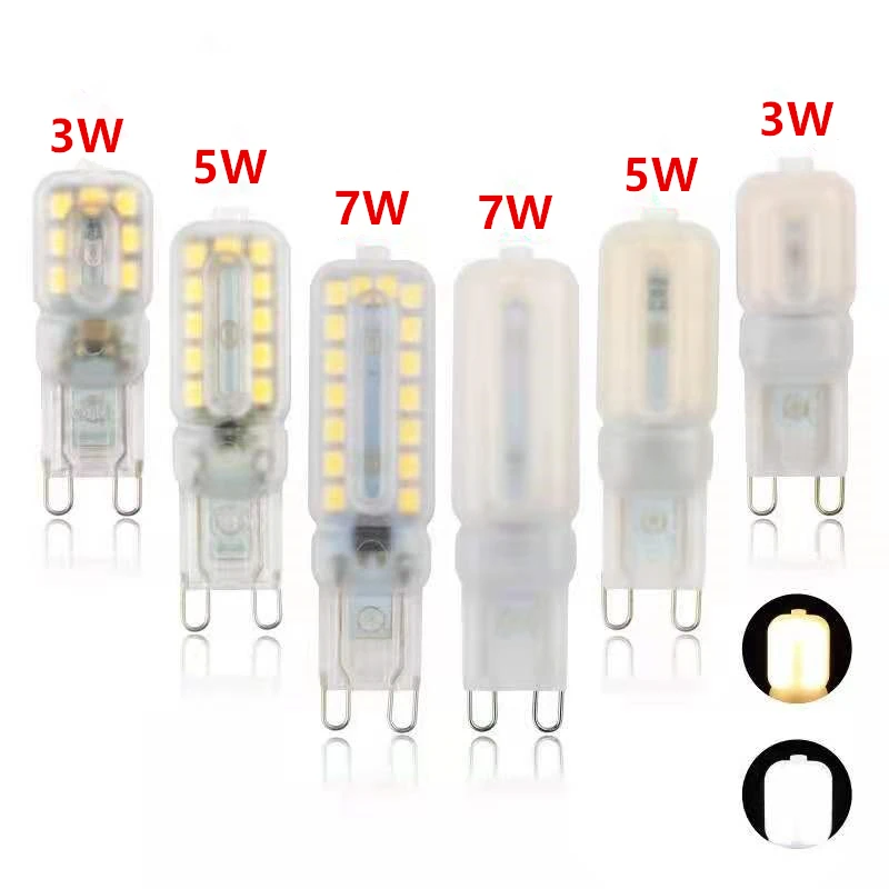10 ks LED žiarovka 3W 5W 7W G9 Svetlo Stlmiteľné AC 110V/220V LAMP SMD2835 Spotlight Luster Lighting Vymeňte 20W 30 W halogénovú lampu