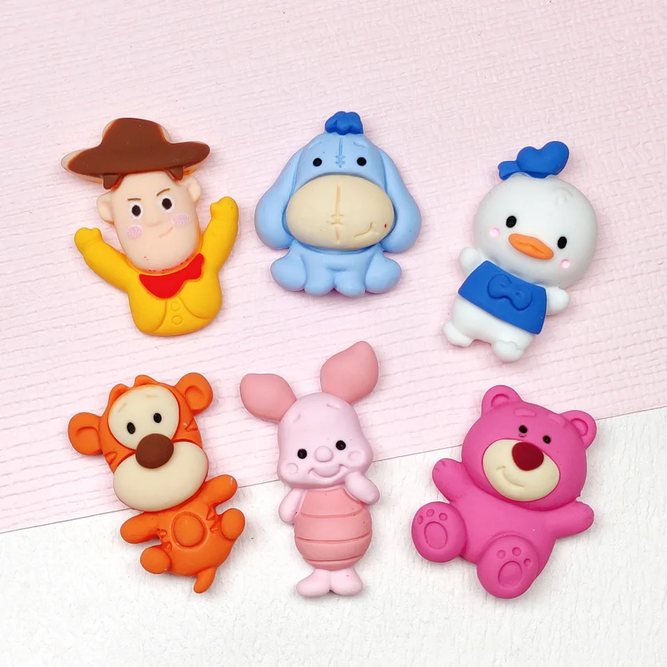 10 ks novým mini kawaii karikatúra zvierat Little Bear Little Tiger Toy Resin Scrapbook DIY šperky na vlasy