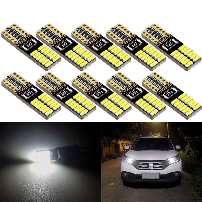 10 ks T10 W5W LED 194 LED žiarovka CANBUS 12V 4014 24SMD 7000K WHITE AUT SIGNAL SVETOVÉ
