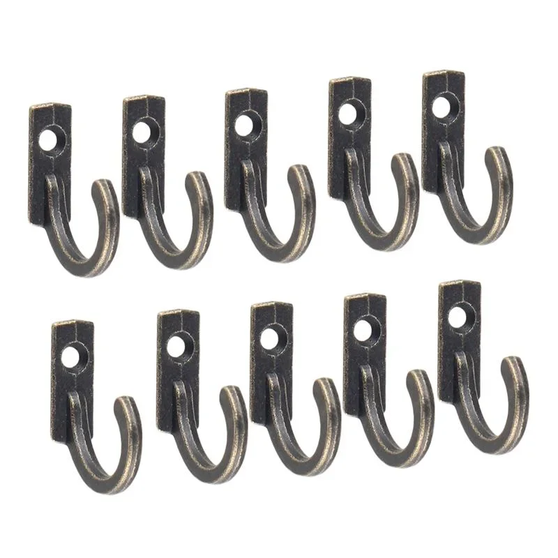 10 ks zliatiny zliatiny Single Hrog Hook Mini veľkosti nástenná retro hander pre kabáty klobúky Klávesy Klávesy Holy Hook Mini Hook Držiak