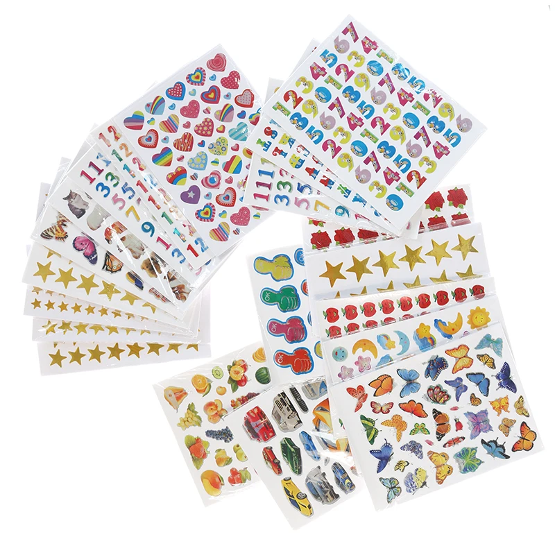 10 listov karikatúry roztomilé dekoratívne nálepky pre deti Karty Craft Scrapbooking Party Party Fartetes Cena Class Rewards Award