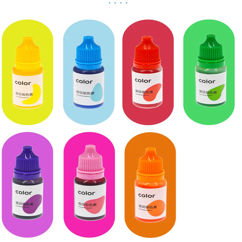 10 ml 5Colors Detský vedecký experiment s potravinami Pigment Vodný olej plastiíny slime farebný pigment DIY SOAP FORM PLASE