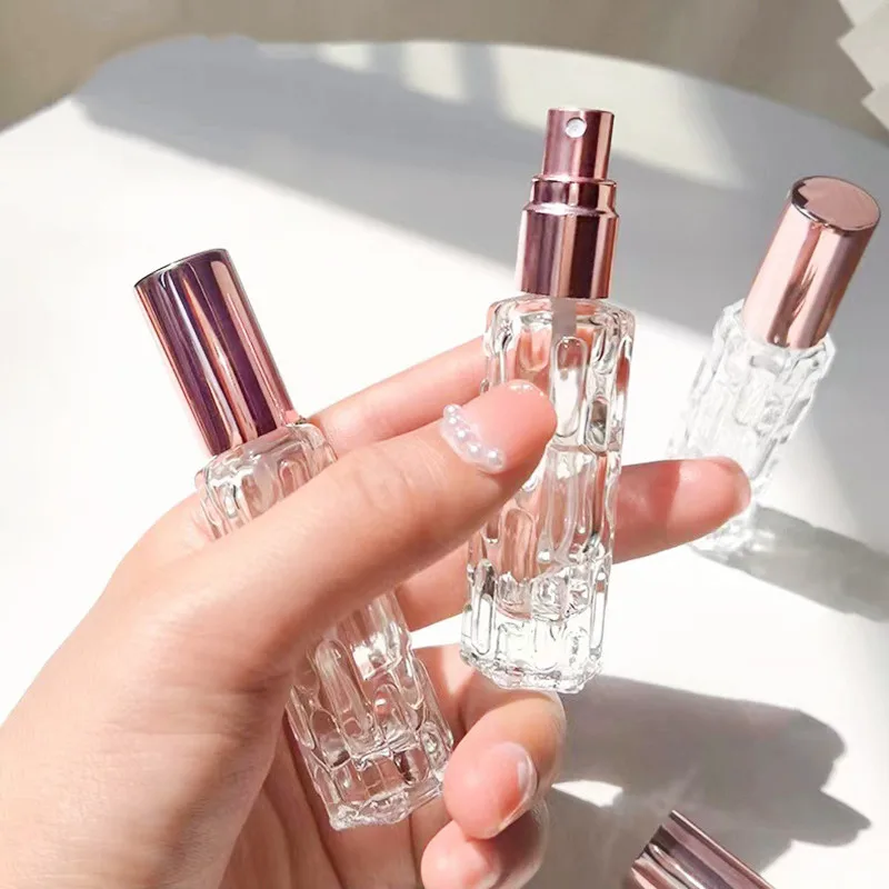 10 ml ružového zlata prenosné doplňovateľné parfumové fľaša Kozmetická kontajner Press prázdny rozprašovač Atomizer Cestovajte malú čiastkovú fázu