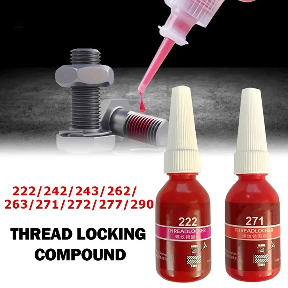 10 ml závitového závitu 222/242/243/262/263/271/277/290 ANAEROBIC ADHESION pre závit brzdového motocykla na sledovanie skrutky