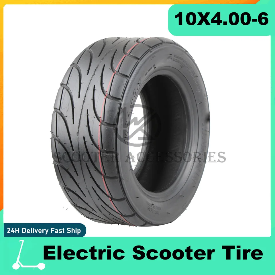 10 palcov 10x4,00-6 bezdušová pneumatika pre motocykel Elektrický skúter Go Karts Náhradná gumová pneumatika pre diely Mercane MX60