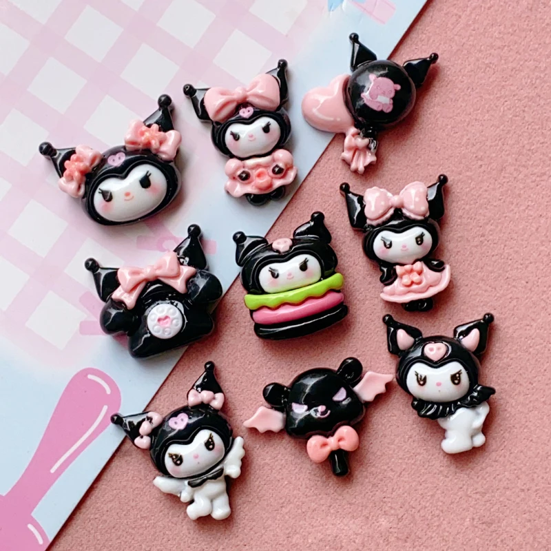 10 počítačov Nová kawaii karikatúra Girl Hamburg Telefonel Plat chrbát zo zošitia figurína DIY šperky vlásenky vlásenky Craf