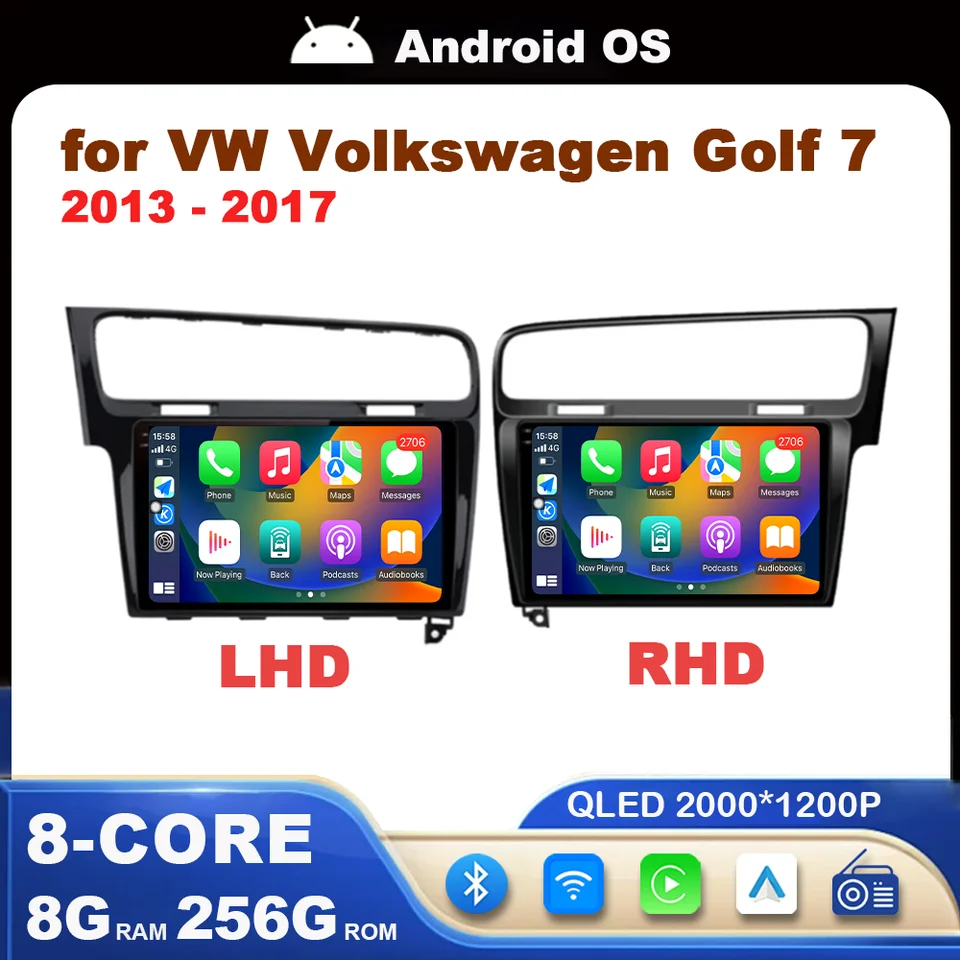 10 '' pre VW Volkswagen Golf 7 2013 - 2017 CAR Intelligent System Multimedia Player HD SCRON GPS Navi Android OS DSP 4G CarPlay
