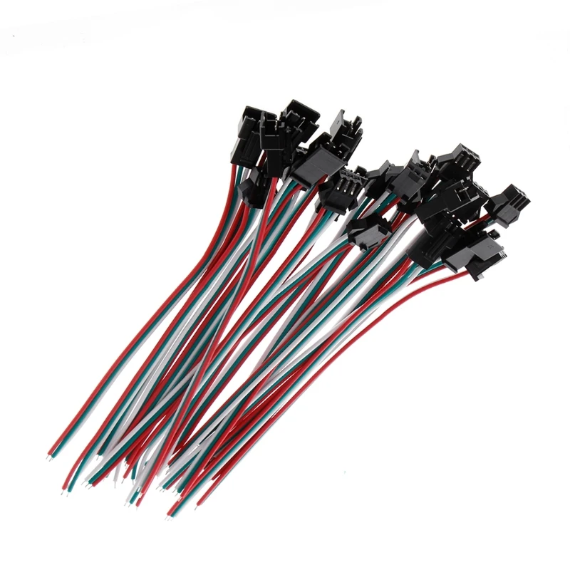 10 párov 3 PIN JST Mužský ženský kábel konektora zástrčky pre WS2812B WS2812 WS2811