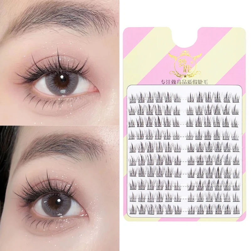 10 párov rozprávkové falšované mihalnice malé diabolské jednotlivé riasy predĺženie prirodzene ohrievané viazané klastrové riasy make -up nástroje
