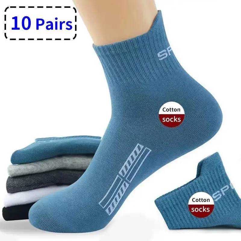 10 párov Vysoko kvalitné ponožky Man Ponožky Príležitostné priedušné ponožky Men Cotónové ponožky Run športové ponožky Men darček Sokken veľká veľkosť38-45