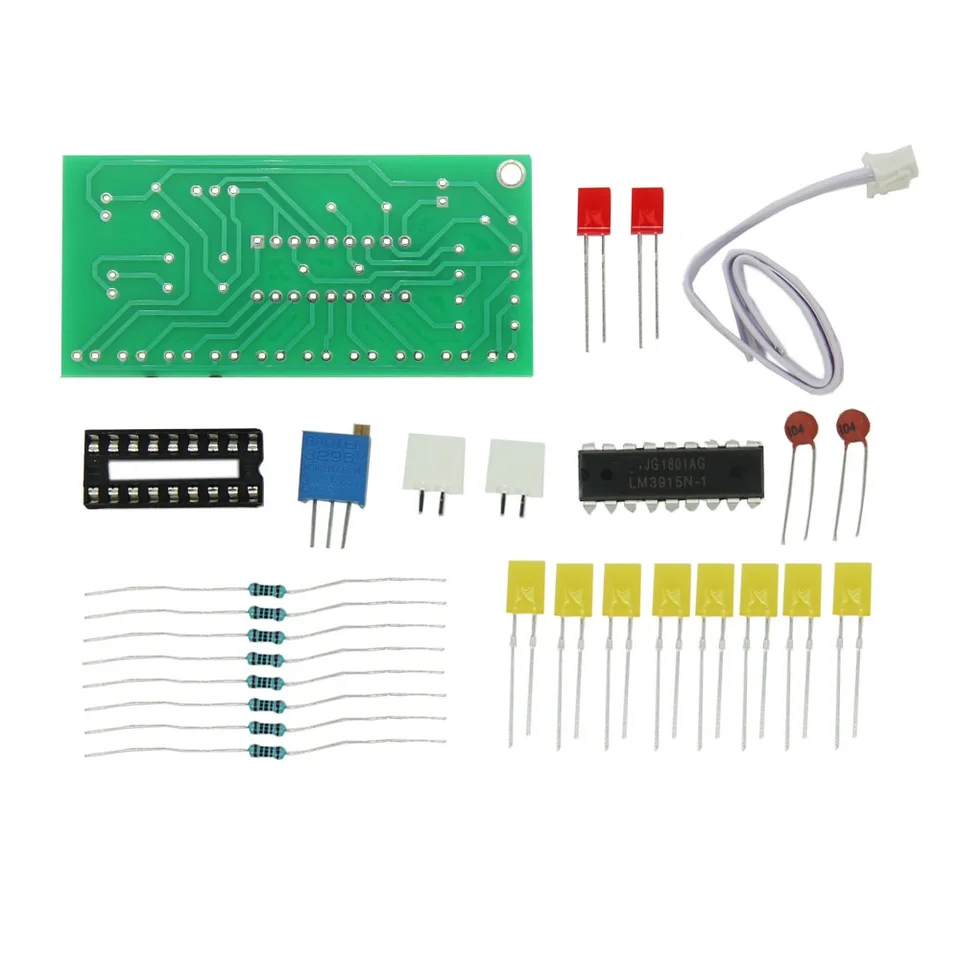 10-pásmový indikátor audio úrovne LM3915 Funny Strip/DOT Indikátor DIY Sit Suit 9V-12V DC pre Arduino