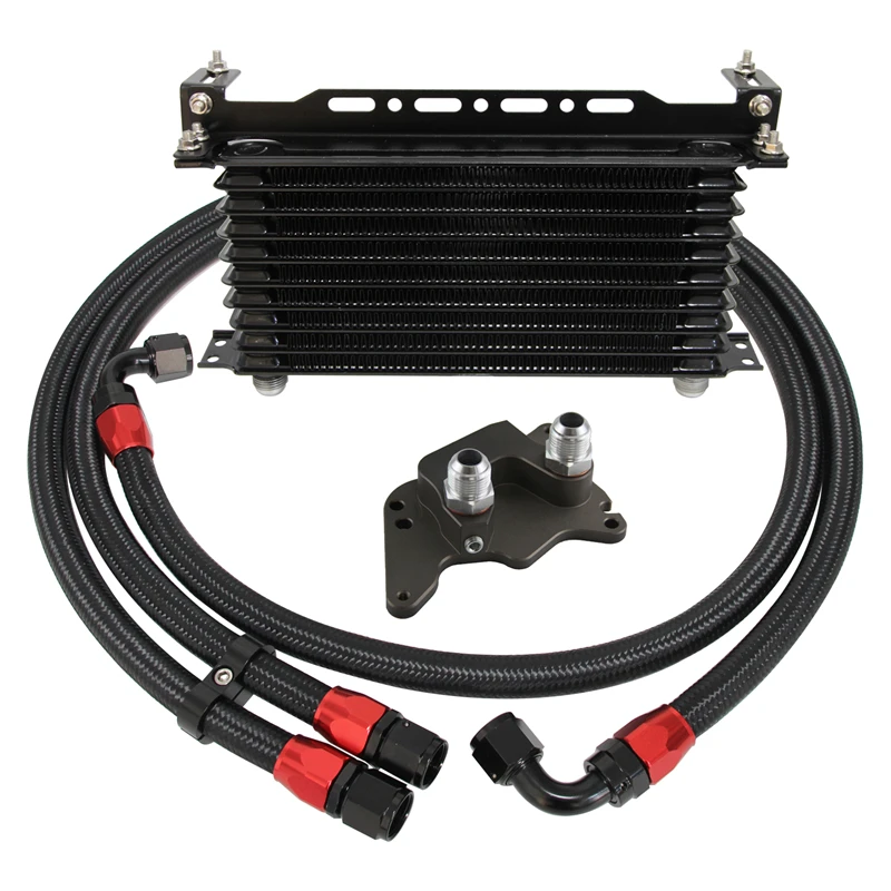 10-riadkový olejový chladič s držiakom + adaptér Hadics Hadics sa hodí pre BMW Mini Cooper S R56 2006-2012 čierna/ modrá