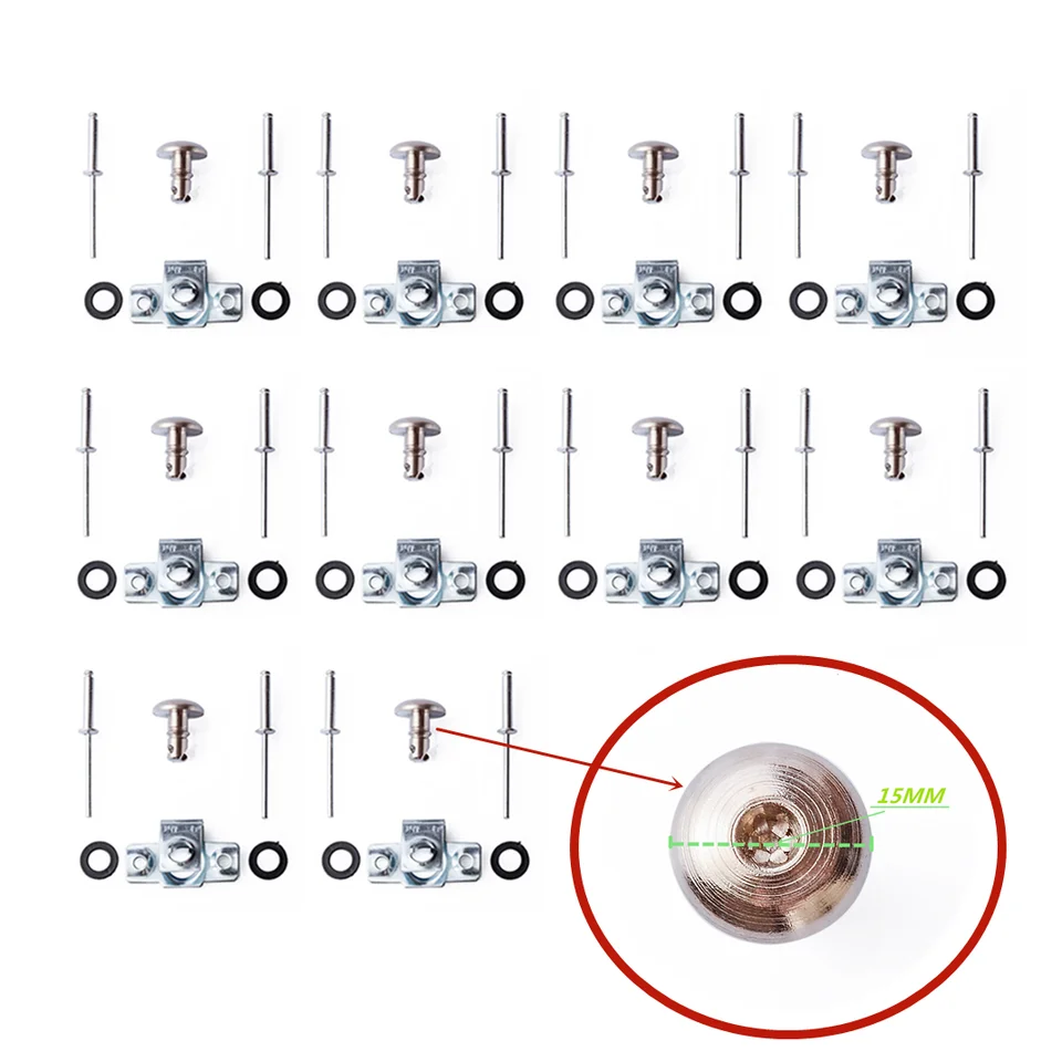 10 sád Univerzálne rýchle vydanie pretekového kapotenu pripevňovača Rivet Motorcycle Montážny skrutky na mieru vyrobené veľké hlavy 17 mm/14 mm