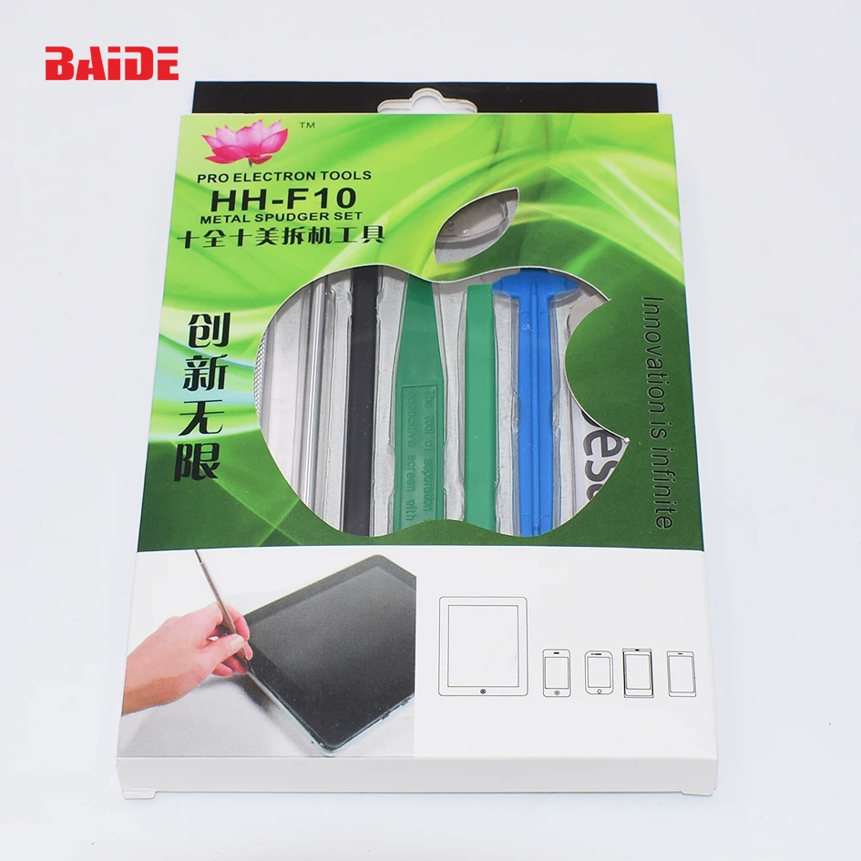 10 v 1 kovový sada Spudger Set Clorbar HH-F10 Pro Electron Tool Plast otvárania súpravy Pry Tools Súprava pre opravu PC Tablet PC Opravy 50set