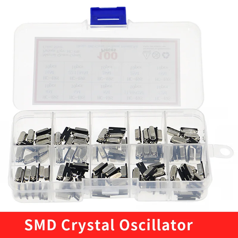 10 Valuly HC-49S Quartz rezonátor SMD kryštálová oscilátorová súprava 4MHz 6MHz 8MHz 12MHz 16MHz 24 MHz 25 MHz 48MHz 2pin DIY Elektronická súprava