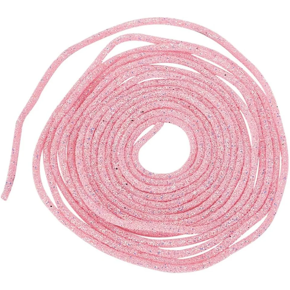 10 yardov flitry PVC laná 5 mm perlová ružová rúrka Syntetická gumová šnúra trubica TRESKING TREST BLING BLINGE LESKINY FURINS LAND LAND