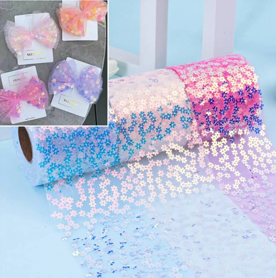 10 yardov/roll 6cm/8cm/10cm/12cm DIY ručný materiál zafarbený flitra sviatok sviatky dekoratívna tyl tyl