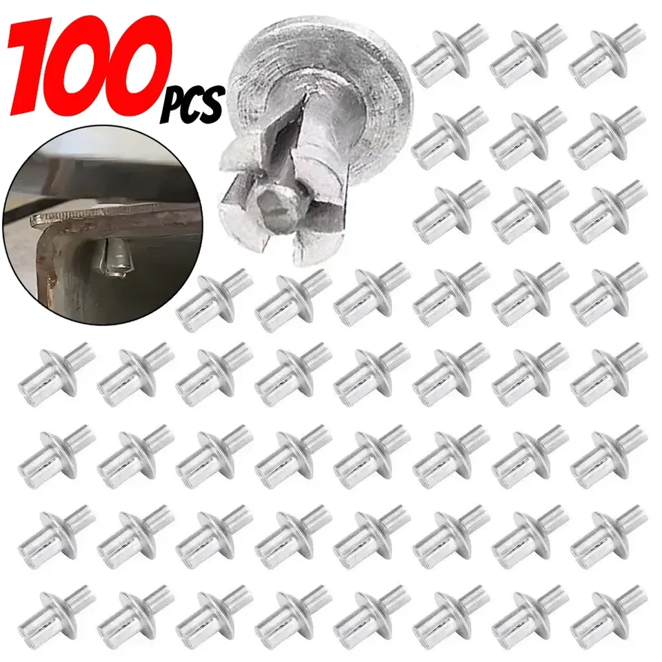 100/10ks hliníkové zliatiny Expanzné Niče Nadisy Hammer Hamp Drive Krúžky Krúžkovacia hlava Piercing Knock Type Nilet Domov Upevňovače pre nábytok pre nábytok