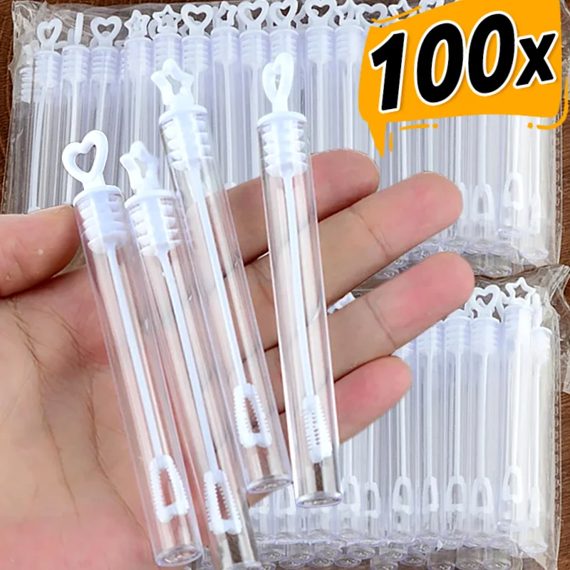 100/10ks prázdne plastové bublinové trubice Priehľadné milostné srdce Wand Svadobné darčeky svadobné narodeninové oslavy dekorácie Deti hračky