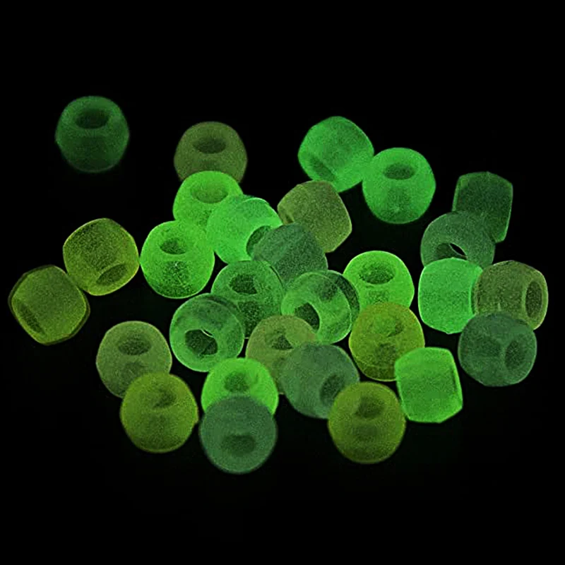 100-300ks 6x8mm UV meniace reaktívne akrylové guľôčky žiaria v tmavo svetelných koráli
