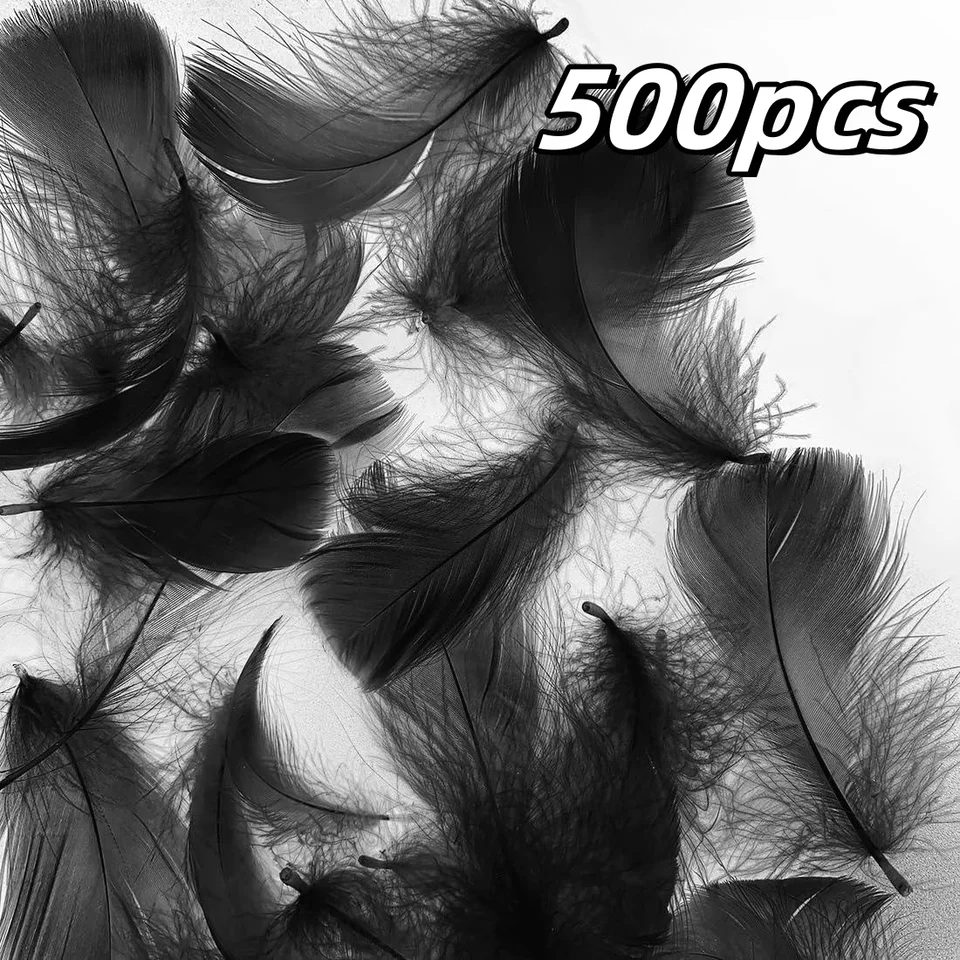 100-500ks husacie perie Prírodné farebné perie remeslá 5-8 cm 7-12 cm bielej modrej husacej peria Dekoratívne umelé perie