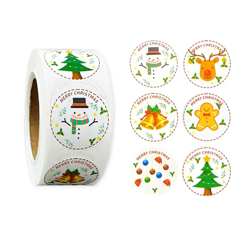 100-500ks Snowman Elk veselé vianočné nálepky lepidla nálepky pre vianočné karty, darčekové tašky, škatule, balíčky, dekoráciu večierkov